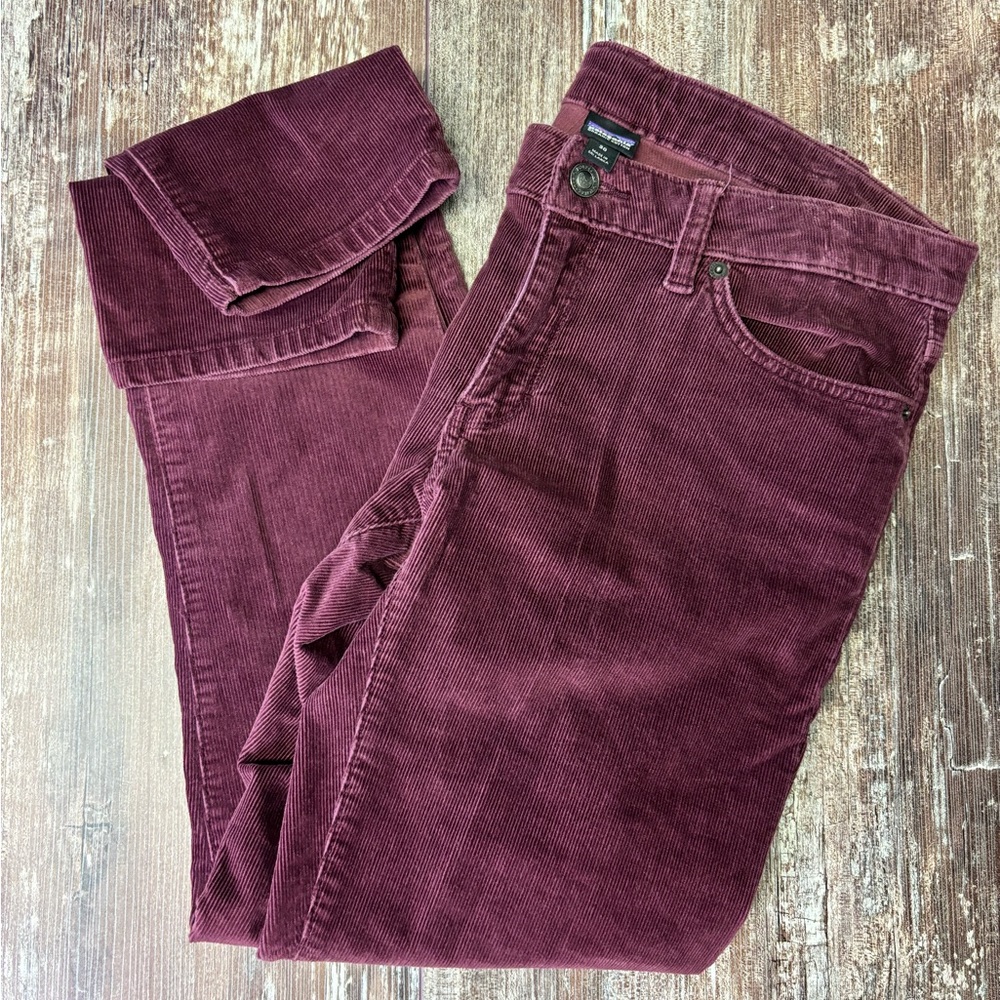 Women's Corduroy Pants in Burgundy